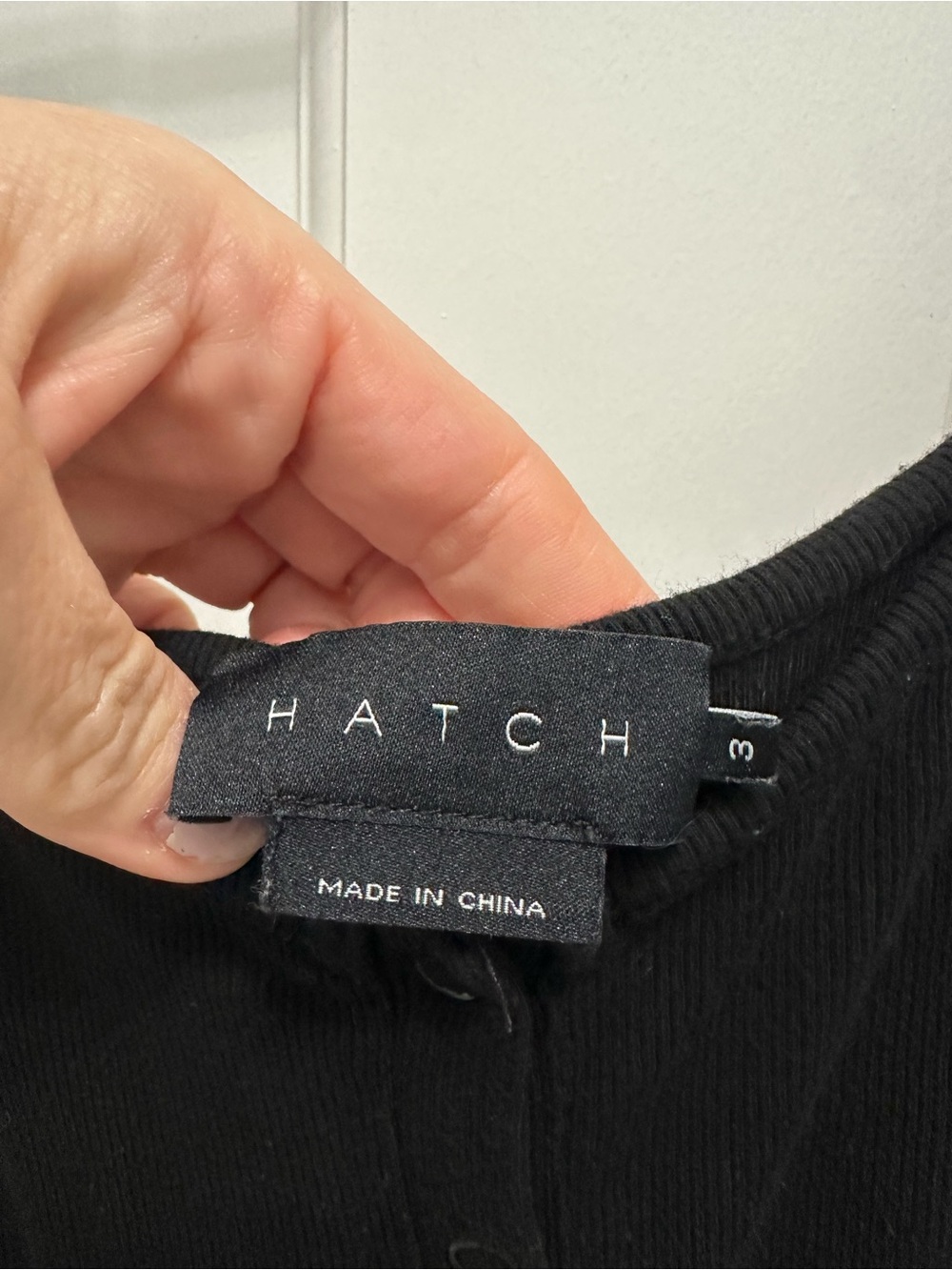 Hatch Black Ribbed Button-Front Top - Picture 2 of 6